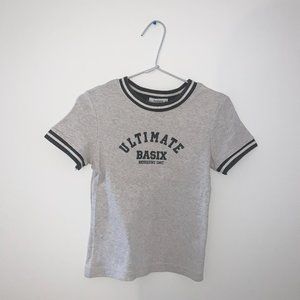 3/$20 Varsity Style Tee Shirt Grey Striped Bossini